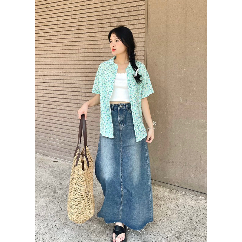 Chân váy jeans cắt line 7305 - Eighteen Again
