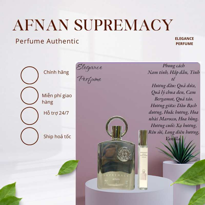[CHÍNH HÃNG] Mẫu thử Nước hoa nam Afnan Supremacy Silver