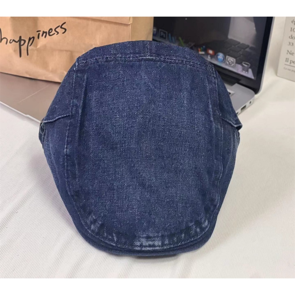 Nón nồi beret Mũ nồi bê rê Cao bồi Chất Jean Denim Phong cách Retro Cổ Điển Vintage Có khóa điều chỉnh