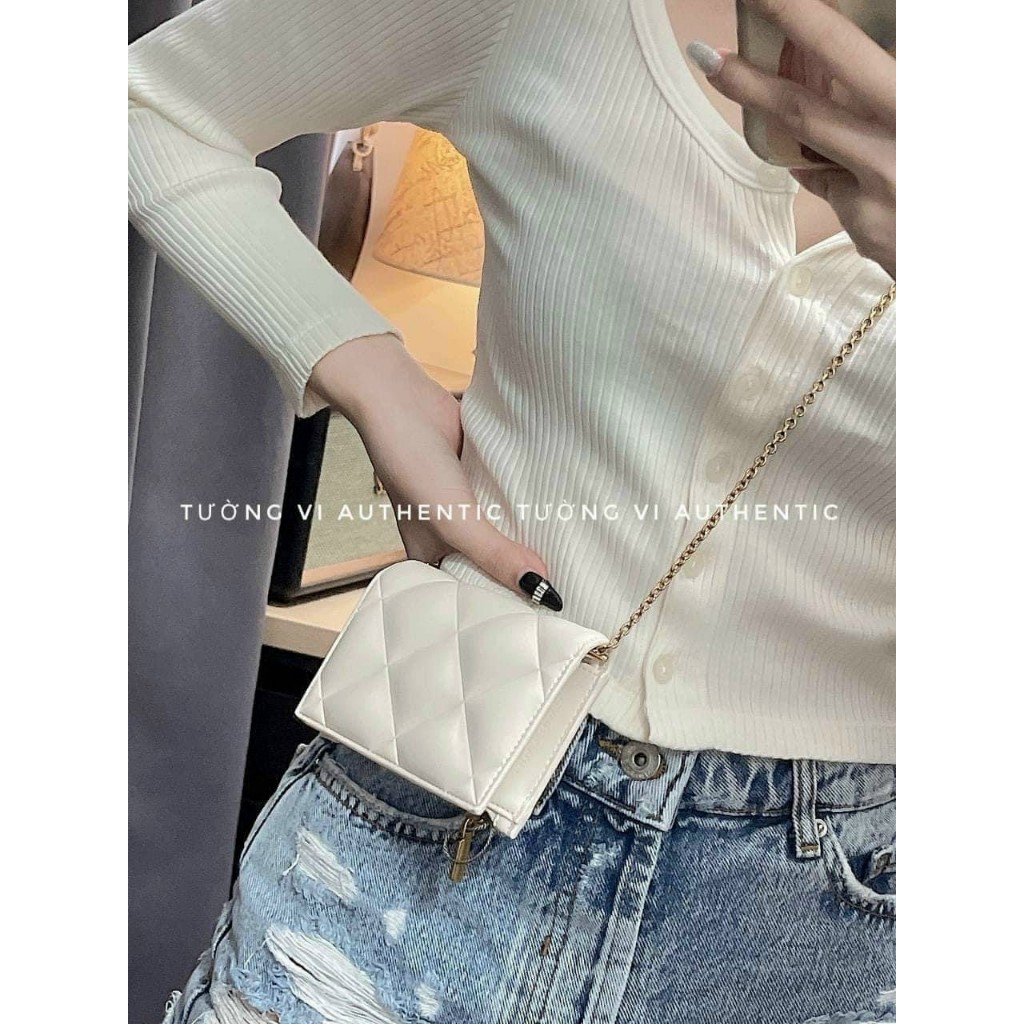 Có thể đeo chéo ví nữ ô trám size 12x2x8cm full box CK6-50770524 đủ màu