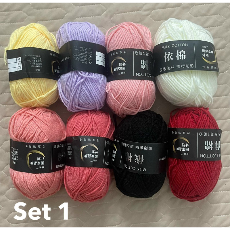 Set 8 cuộn len milk cotton 50g