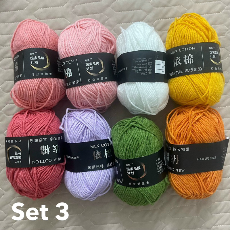 Set 8 cuộn len milk cotton 50g