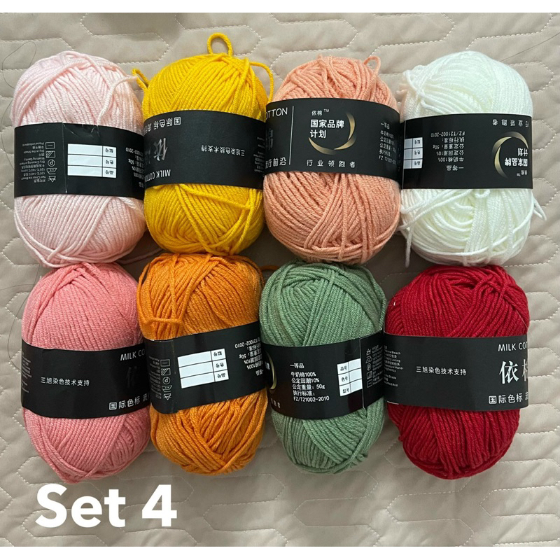 Set 8 cuộn len milk cotton 50g