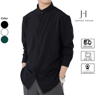 Áo sơ mi Nam Dài Tay JAMINE HOUSE cổ NGẮN thời trang unisex cá tính