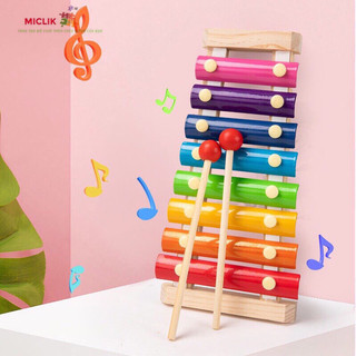 Đồ Chơi Đàn Gỗ Xylophone 8 Thanh Âm MICLIK Cho Bé - Giúp Bé Cảm Thụ Âm Nhạc