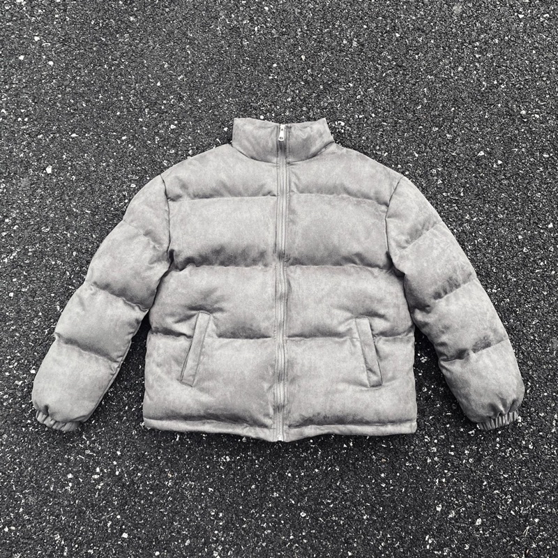 ⚡️ORDER⚡️Áo phao ESSENTIALS Da Lộn Xám 2023 / ESSENTIALS life Jacket Gray Leather 2023 - Áo phao FEAR OF GOD Da lộn 2023
