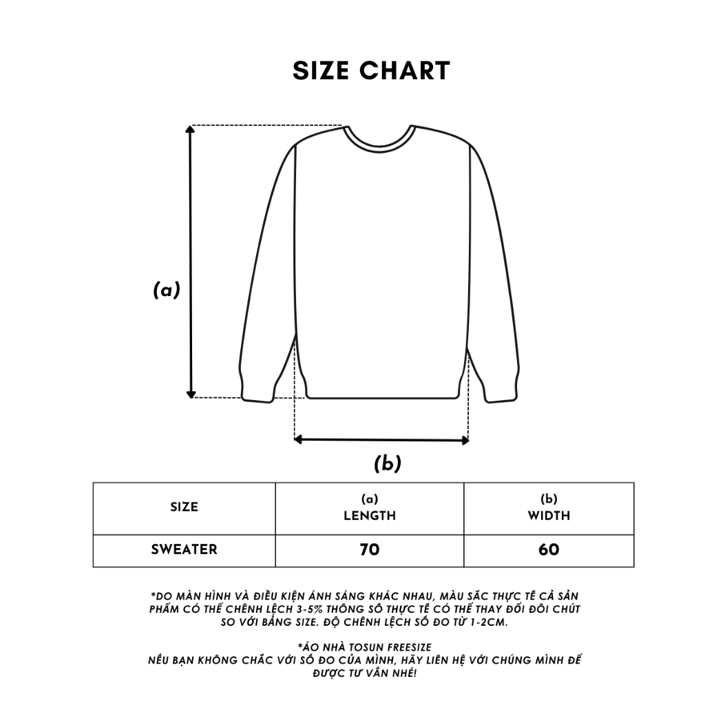 Áo nỉ sweater form rộng unisex tay bồng hoạ tiết HUNDRED basic TOSUN S14