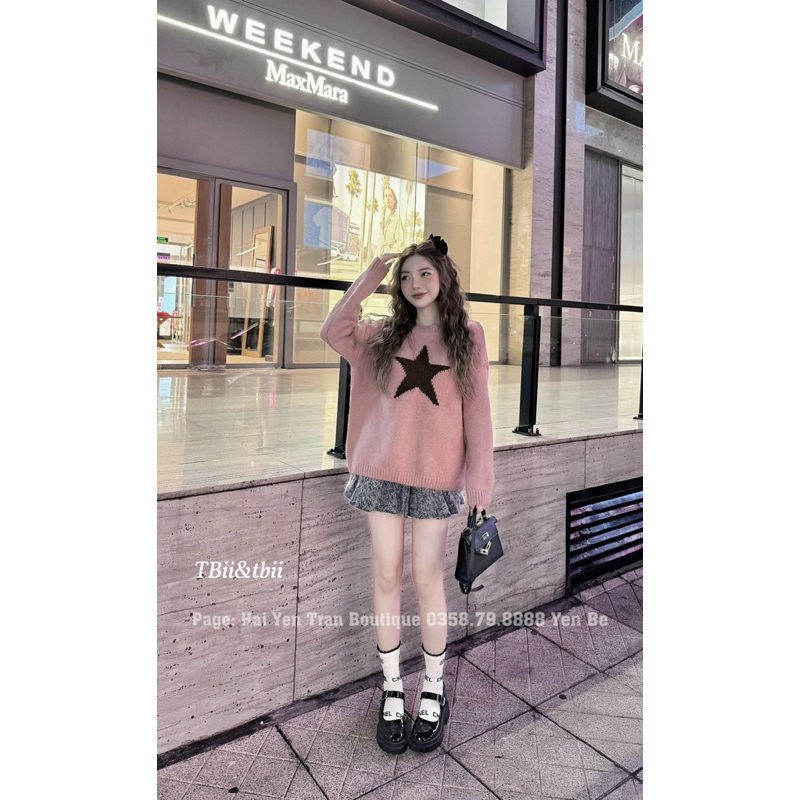 Áo Len Dài Tay Hình Ngôi Sao Đì O