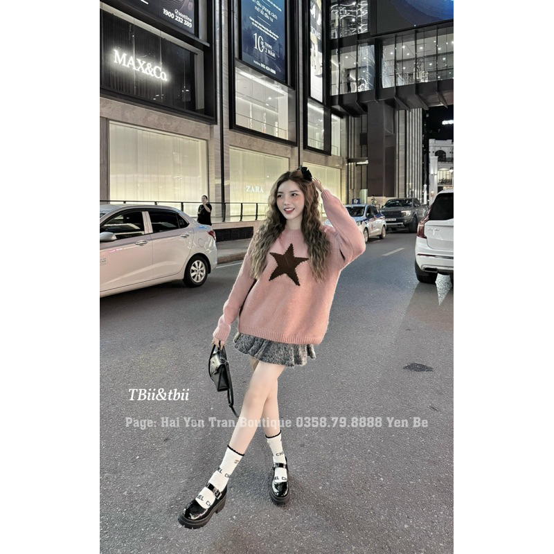 Áo Len Dài Tay Hình Ngôi Sao Đì O