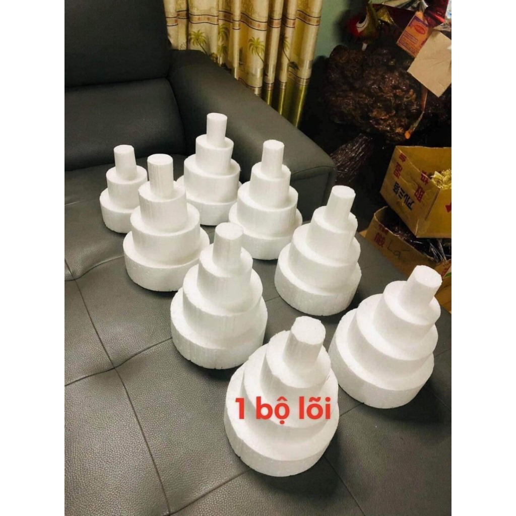 Tháp Xốp Tròn Trắng  -