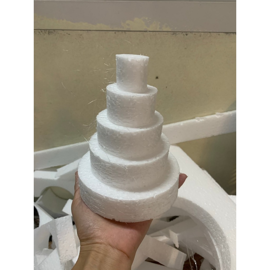 Tháp Xốp Tròn Trắng  -