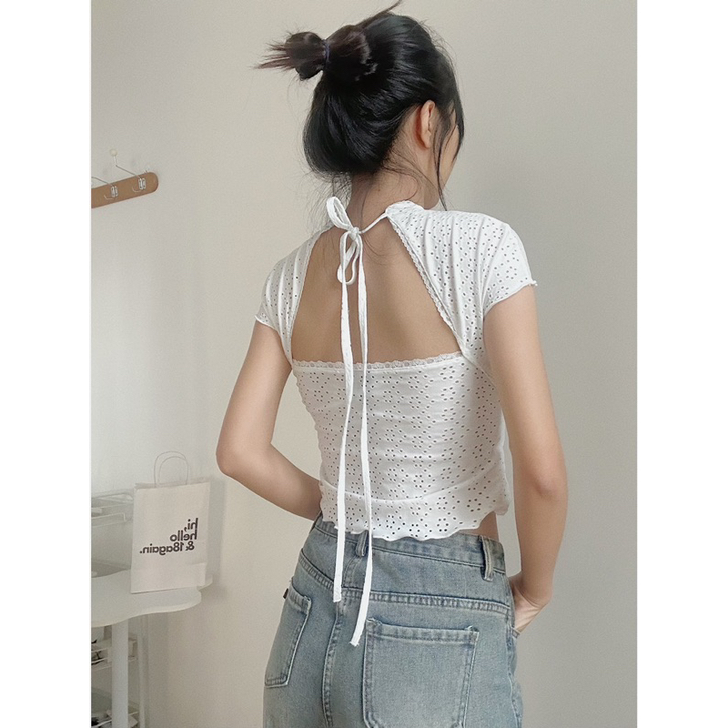 Áo kiểu hở lưng Taki 18made ✿ 𝐁𝐲 𝐄𝐢𝐠𝐡𝐭𝐞𝐞𝐧 𝐀𝐠𝐚𝐢𝐧