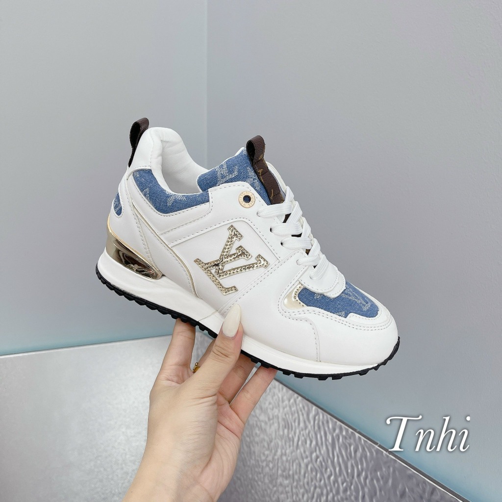 GIÀY THỂ THAO LV GÓT VÀNG PHỐI DENIM
