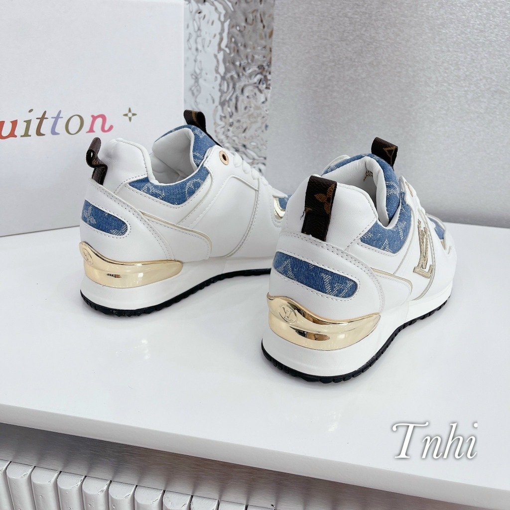 GIÀY THỂ THAO LV GÓT VÀNG PHỐI DENIM