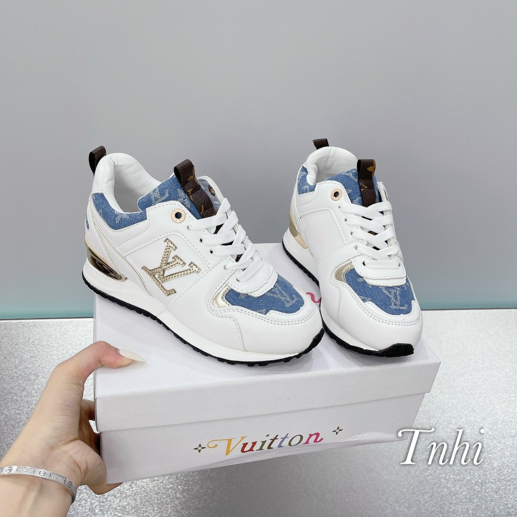 GIÀY THỂ THAO LV GÓT VÀNG PHỐI DENIM