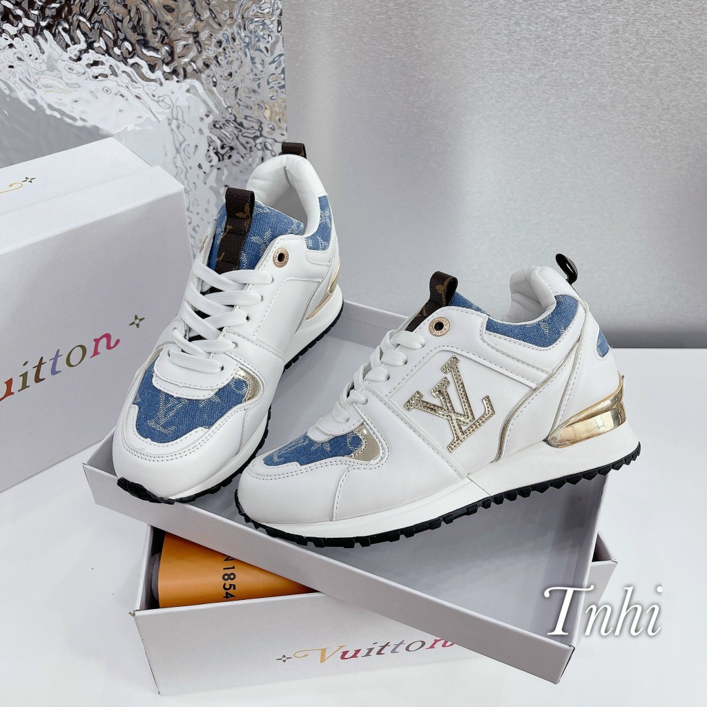 GIÀY THỂ THAO LV GÓT VÀNG PHỐI DENIM