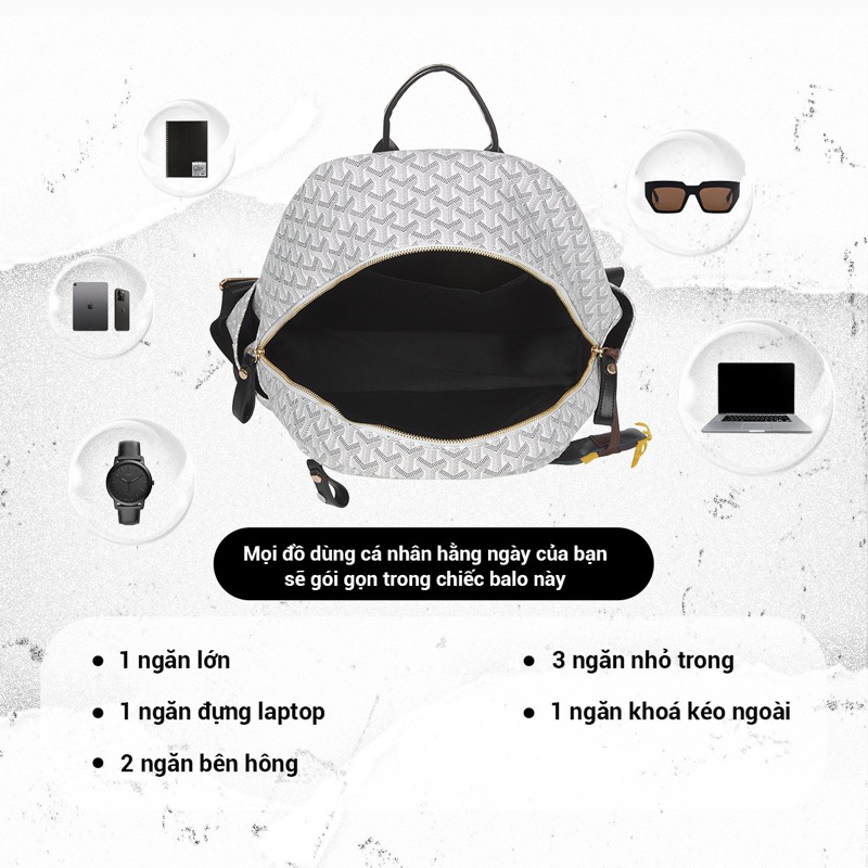 Balo QSN EDMOND MASION MONOGRAM Simpsons đen tặng kèm móc khoá ngựa da cao cấp đi học đựng laptop size M/L