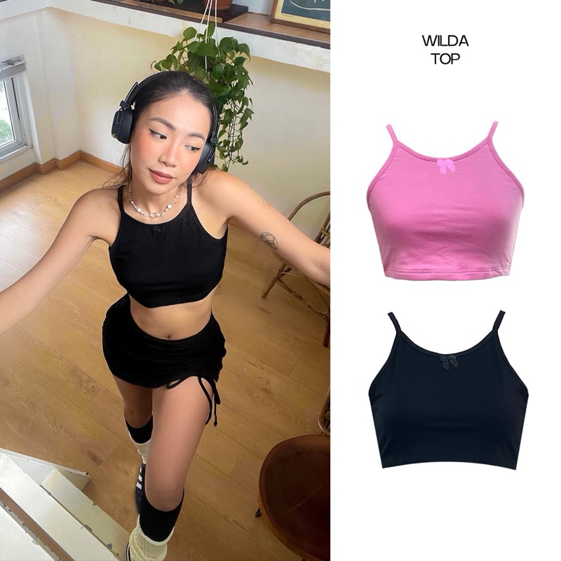 Áo Croptop Hai Dây Freckles Studios Thun Cotton - Wilda Top
