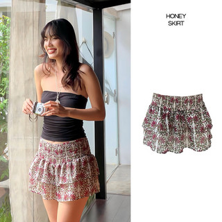 Chân Váy Xoè Hoa Hai Tầng Freckles Studios Lưng Thun Co Dãn Có Quần Trong - Honey Skirt