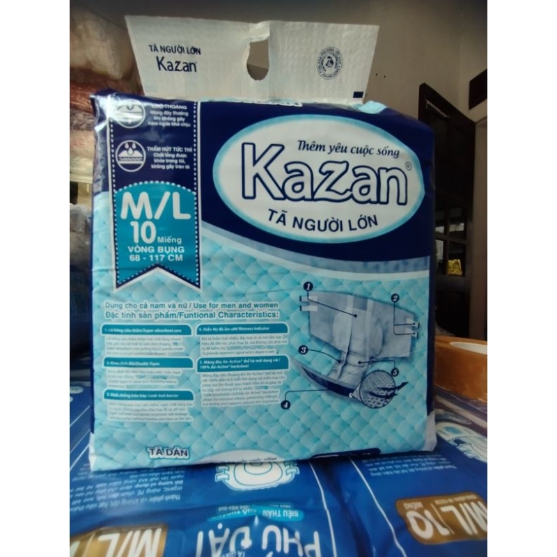 combo 60 miếng bỉm dán người già kazan 90kg siêu tiết kiệm size M/L từ 40_70kg, XL trên 75kg