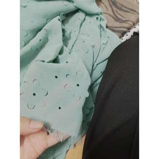 Vải voan chinfon màu xanh mint/xanh bạc hà
