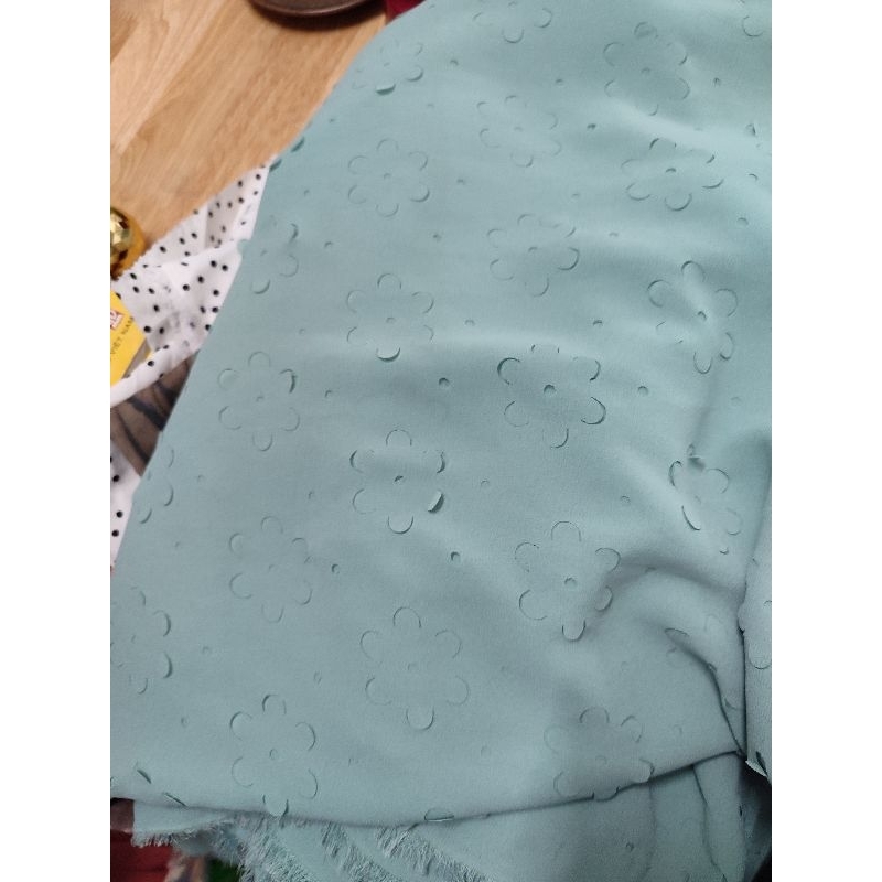Vải voan chinfon màu xanh mint/xanh bạc hà