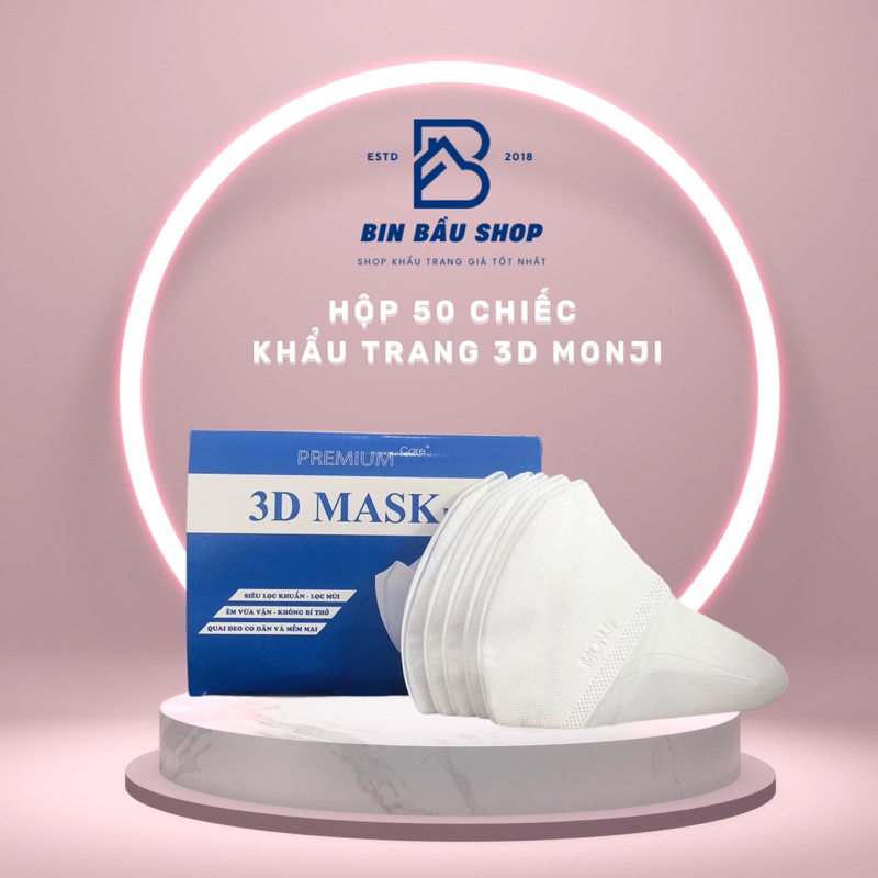 hộp 50 chiếc khẩu trang 3d Monji