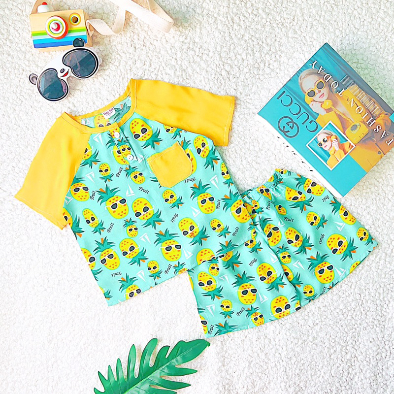 TOLEXINH  bộ tay ngắn quần đùi bé trai phối màu - vải tole loại 1