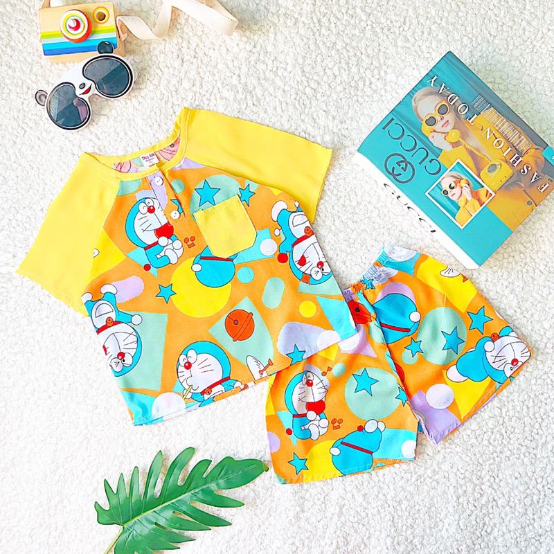 TOLEXINH  bộ tay ngắn quần đùi bé trai phối màu - vải tole loại 1