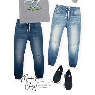 Mdk- quần jogger denim rách gối size 4/5y-10/11y