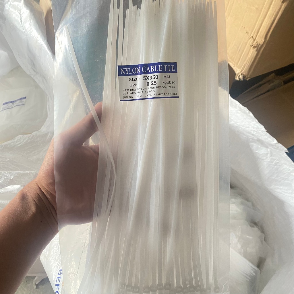 Dây thít nhựa rút nhựa 1 túi lạt trắng đen 10cm 15cm 20cm 25cm 30cm 40cm 50cm gói Đủ DTN-T-DU