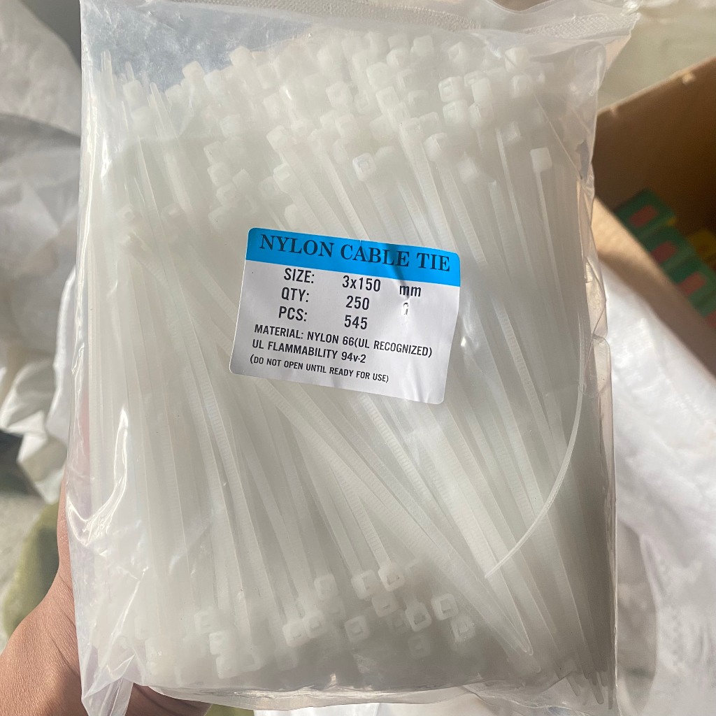 Dây thít nhựa rút nhựa 1 túi lạt trắng đen 10cm 15cm 20cm 25cm 30cm 40cm 50cm gói Đủ DTN-T-DU