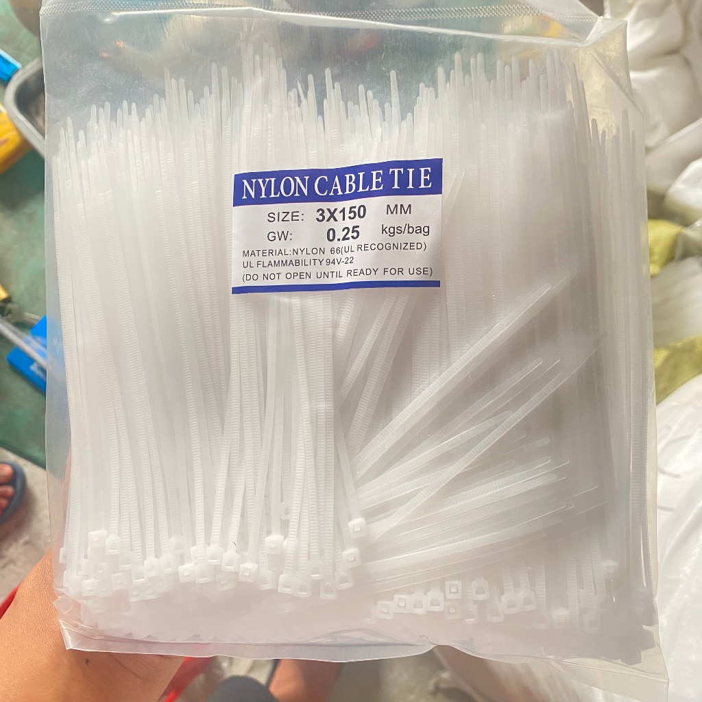 Dây thít nhựa rút nhựa 1 túi lạt trắng đen 10cm 15cm 20cm 25cm 30cm 40cm 50cm gói Đủ DTN-T-DU