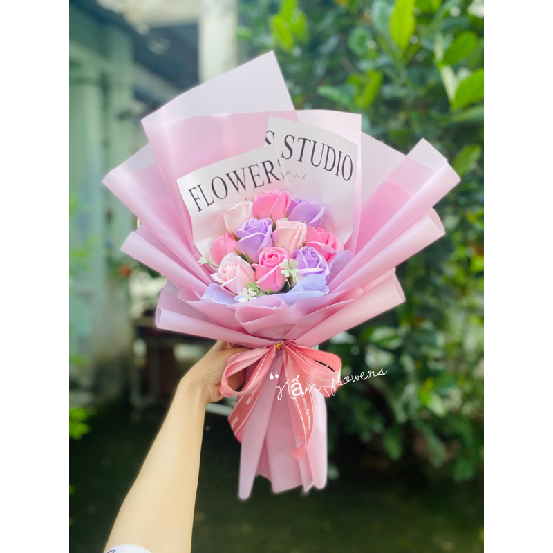 Hoa sáp thơm 10 bông dành tặng người thân ngày lễ, sinh nhật, 14/2