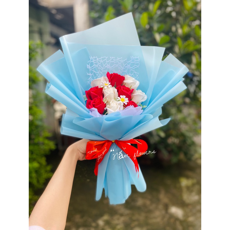 Hoa sáp thơm 10 bông dành tặng người thân ngày lễ, sinh nhật, 14/2
