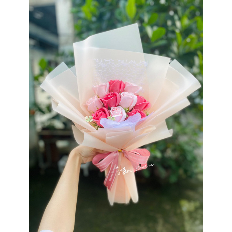 Hoa sáp thơm 10 bông dành tặng người thân ngày lễ, sinh nhật, 14/2