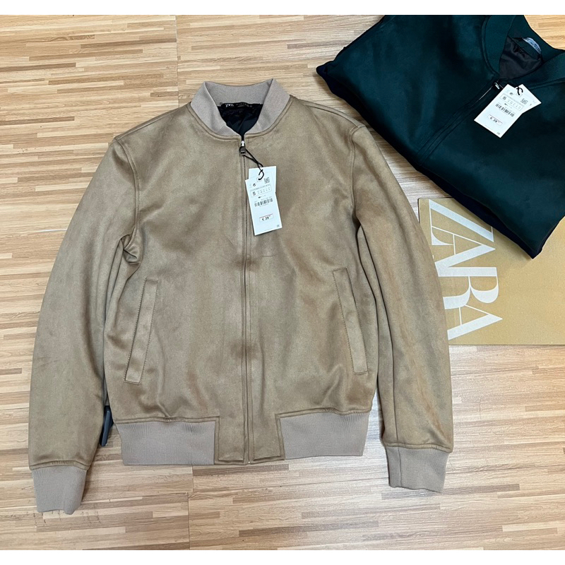 Áo khoác bomber Za/Ra da lộn nam trẻ trung thanh lịch hàng xuất khẩu chính hãng