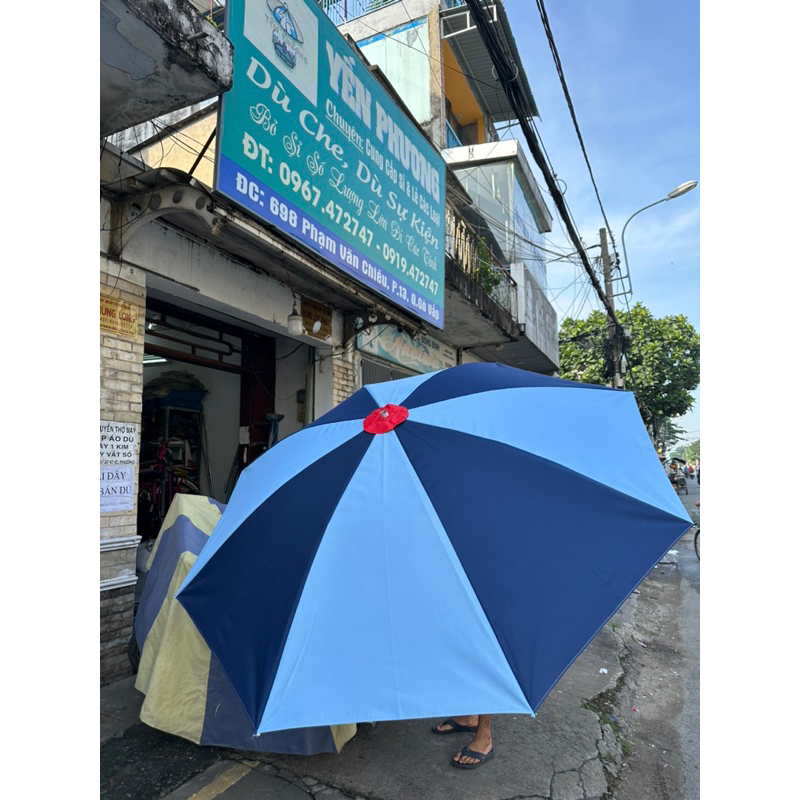 Ô DÙ CHE NẮNG MƯA ĐK 2M4 CAO 2M5 VẢI BỐ DÀY DẺO DAI SIÊU CHỐNG NẮNG MƯA