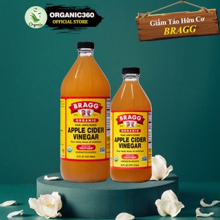 Giấm Táo Hữu Cơ Có Giấm Cái Organic Apple Cider Vinegar With The Mother 473ml 946ml BRAGG