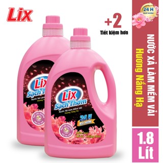 COMBO 2 chai nước xả vải LIX Sạch Thơm hương nắng hạ (2 chai x 1.8 lít) L17601