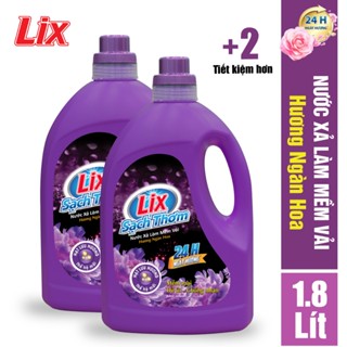 COMBO 2 chai nước xả vải LIX Sạch Thơm hương ngàn hoa (2 chai x 1.8 lít) L17701