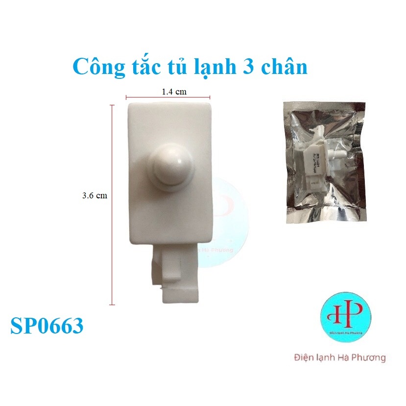 Công tắc cài cánh cửa 3 chân tủ lạnh - công tắc đèn tủ lạnh 3 chân Aqua , Hitachi , Aqua , Sharp - M