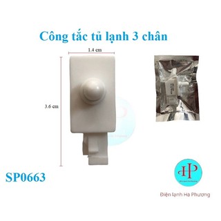 Công tắc cài cánh cửa 3 chân tủ lạnh - công tắc đèn tủ lạnh 3 chân aqua , hitachi , aqua , sharp - mới 100% - f17