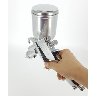 Súng phun sơn 710G chất liệu Inox cao cấp đầu béc 1.5, bình chứa 400ml phun sơn đẹp, bóng láng, chất liệu cao cấp bền bỉ