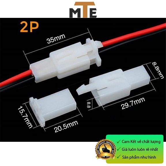 Cặp jack nối nhanh dây điện có chốt 2P, 3P, 4P dùng cho xe máy, xe hơi ô tô