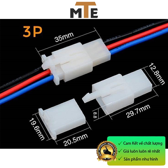Cặp jack nối nhanh dây điện có chốt 2P, 3P, 4P dùng cho xe máy, xe hơi ô tô