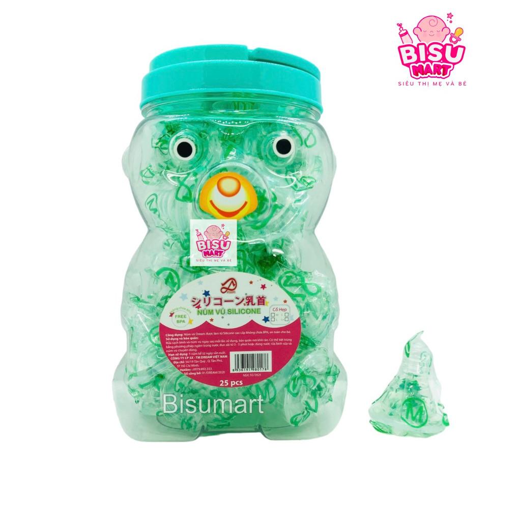 Núm vú cổ hẹp cho bé Aquasart Dream silicon siêu mềm Size S, M, L, +