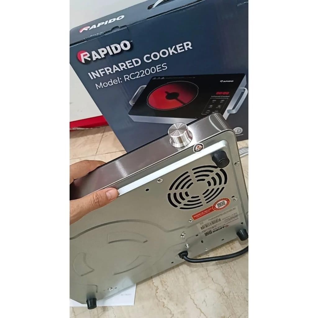 Bếp hồng ngoại đơn Rapido 2200W  điều khiển cảm ứng, nấu nhanh tiết kiệm điện, dùng được mọi loại nồi chảo