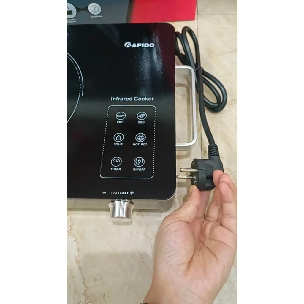 Bếp hồng ngoại đơn Rapido 2200W  điều khiển cảm ứng, nấu nhanh tiết kiệm điện, dùng được mọi loại nồi chảo