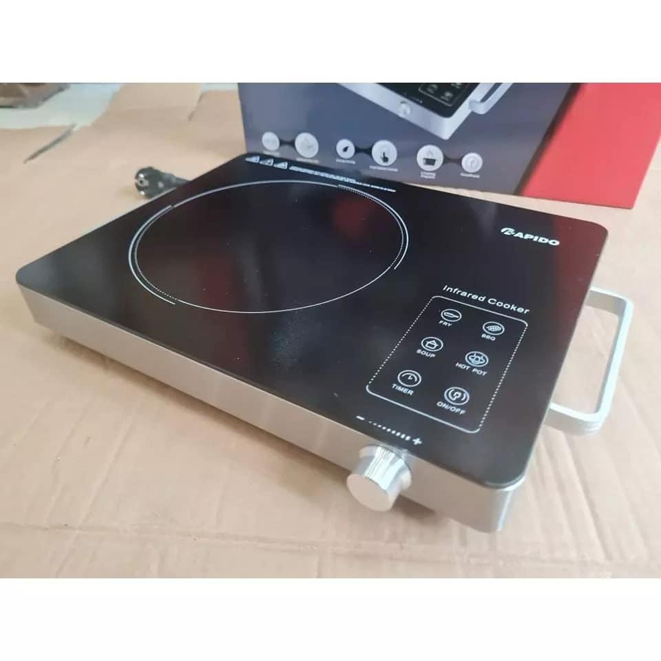 Bếp hồng ngoại đơn Rapido 2200W  điều khiển cảm ứng, nấu nhanh tiết kiệm điện, dùng được mọi loại nồi chảo